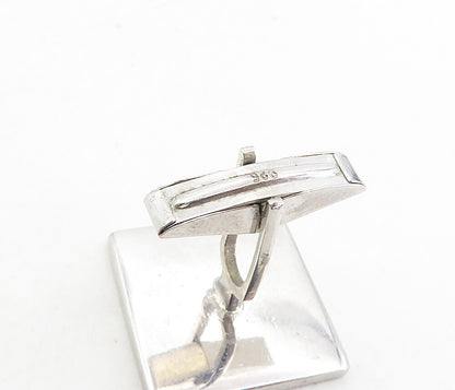 925 Sterling Silver  Vintage Shiny Celtic Dara Knot Square Cuff Links  TR1536