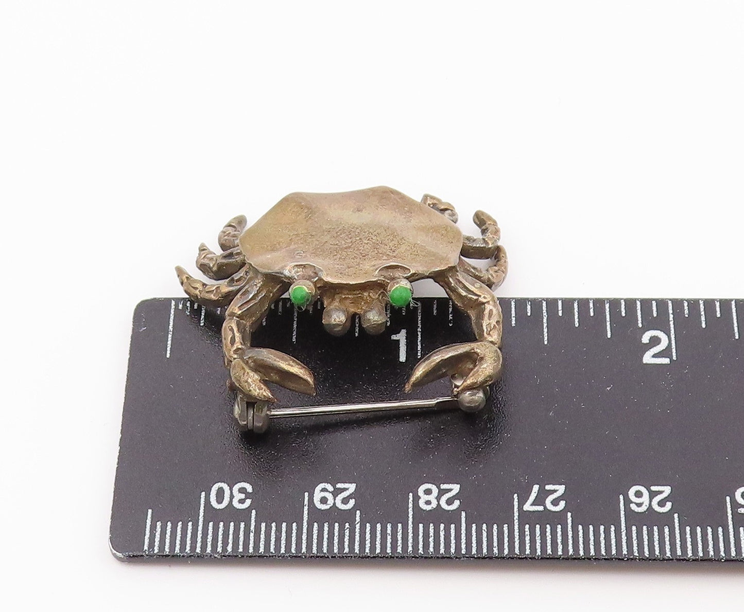 925 Sterling Silver Vintage Brooch Pin Classic Turquoise Eye Crab Cutout BP12630