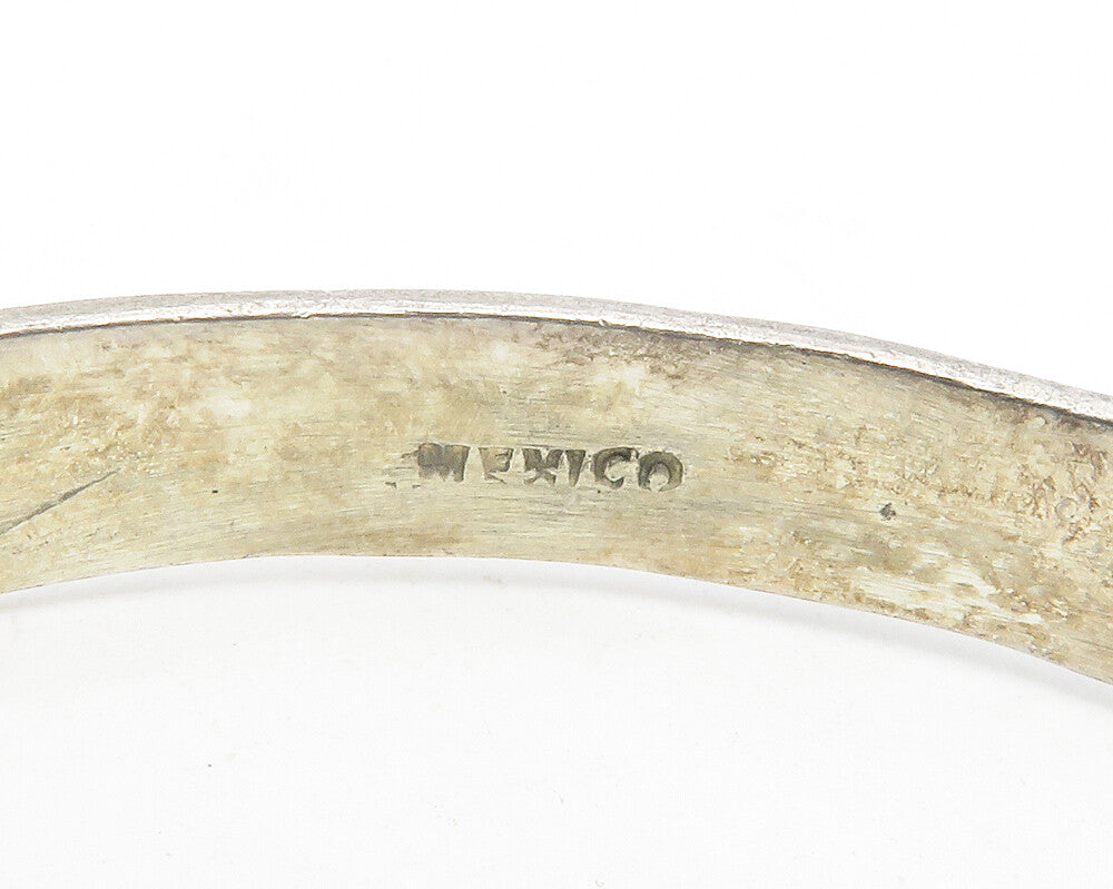MEXICO 925 Sterling Silver  Vintage Arrow Etched Bangle Bracelet  BT4770