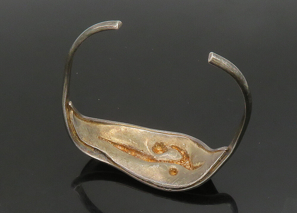HASKELL 925 Sterling Silver   Vintage Modernist Sculpted Cuff Bracelet  BT9165