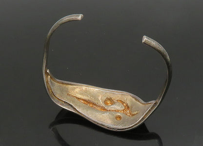 HASKELL 925 Sterling Silver   Vintage Modernist Sculpted Cuff Bracelet  BT9165