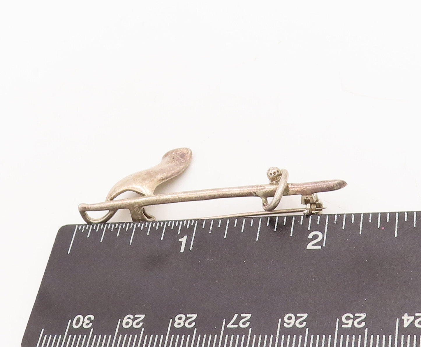925 Sterling Silver Vintage Brooch Pin Cutout Golf Finishing Pot Hole  BP11093