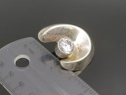 MEXICO 925 Silver  Vintage Cubic Zirconia Spiral Swirl Drop Earrings  EG11697