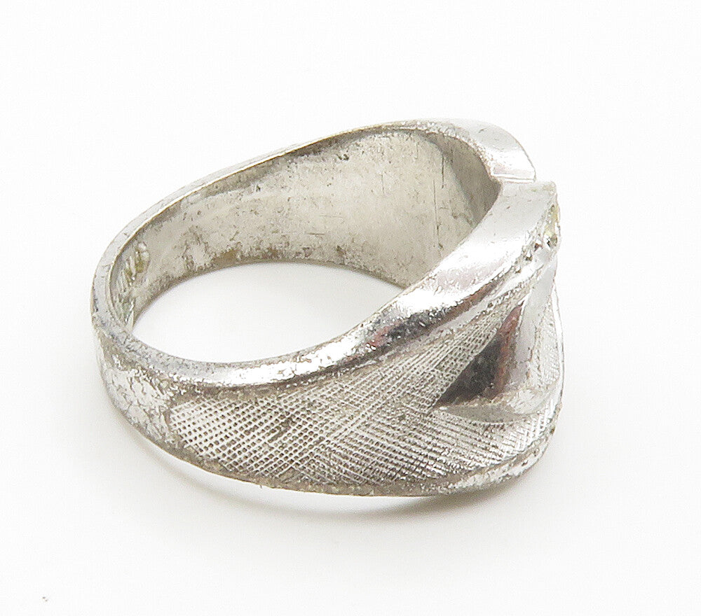 CLARK & COMBS 925 Silver  Vintage Cubic Zirconia Shiny Band Ring Sz 6  RG15069