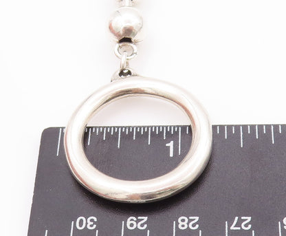 925 Sterling Silver Vintage Bracelet UNO DE 5O Solid Beads Toggle Lock  BT10349