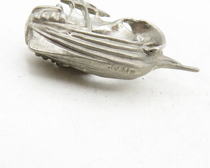 925 Sterling Silver  Vintage Dark Tone Sailing Ship Motif Pendant  PT7266
