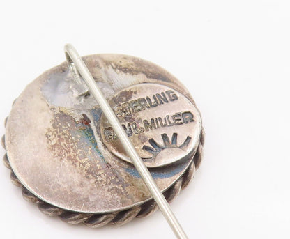 925 Sterling Silver Vintage Stick Pin PAUL MILLER Letter E Twisted Rope  TR4116