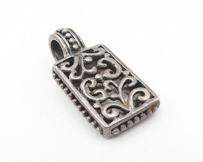 925 Sterling Silver  Vintage Mother Of Pearl Dark Tone Swirl Pendant  PT9157