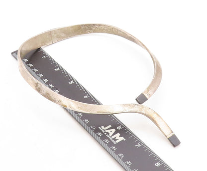 MEXICO 925 Sterling Silver  Vintage Modernist Hinge Solid Collar Necklace NE2291