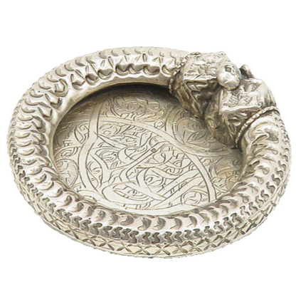 MIDDLE EAST 925 Sterling Silver Vintage Shiny Etched Pattern Trinket Tray TR2516