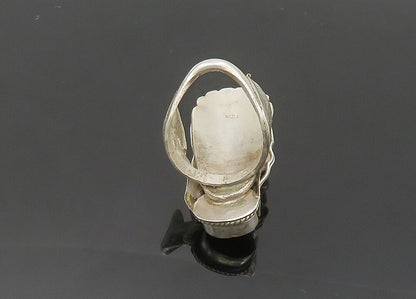 925 Silver  Vintage Turquoise & Black Onyx Dragon Head Ring Sz 9  RG20051