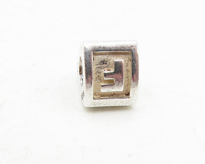 PANDORA 925 Silver  Vintage Petite Shiny F Initial Bead Charm Pendant  PT7478