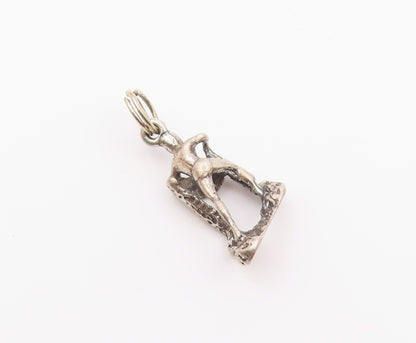 925 Sterling Silver  Vintage Petite Matador Bull Fighter Pendant  PT18665