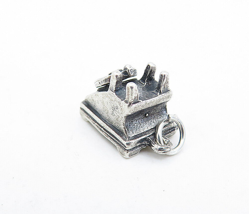 925 Sterling Silver  Vintage Petite Old Fashioned Telephone Pendant  PT4805