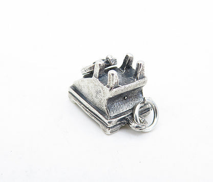 925 Sterling Silver  Vintage Petite Old Fashioned Telephone Pendant  PT4805