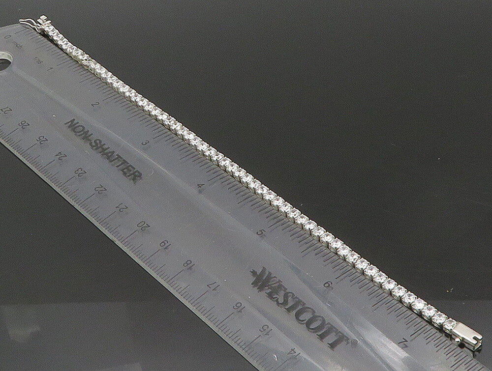 925 Sterling Silver  Round Cut White Cubic Zirconia Tennis Bracelet  BT1112
