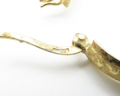 925 Sterling Silver  Vintage Shiny Gold Plated Minimalist Hoop Earrings EG7221