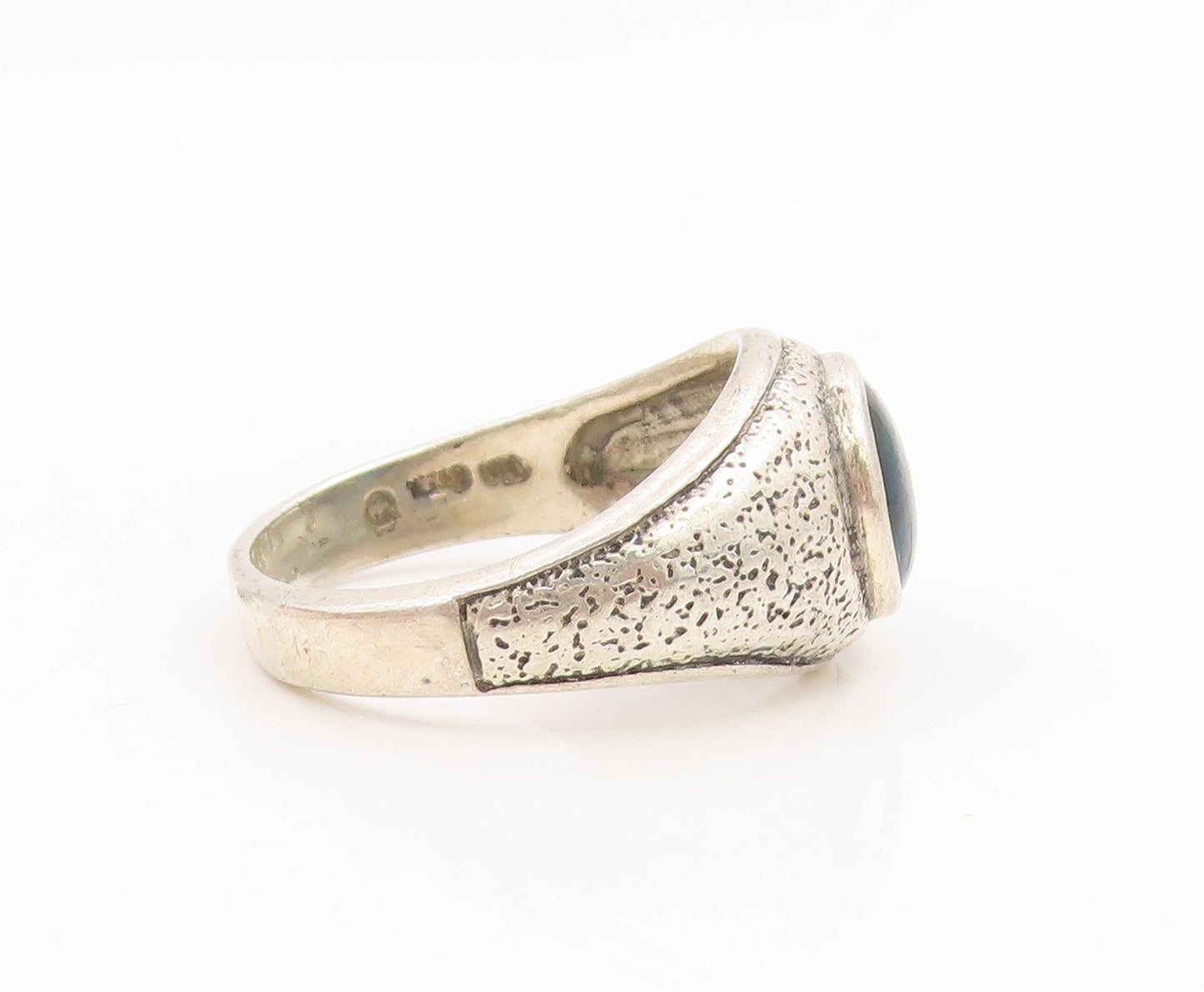 925 Sterling Silver Vintage Ring WHEELER Round Eilat Stone Band  Sz 10  RG34860
