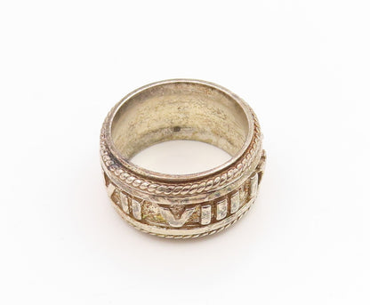 925 Sterling Silver Vintage Ring DAVID SIGAL Roman Numerals  Sz 9.5  RG35909