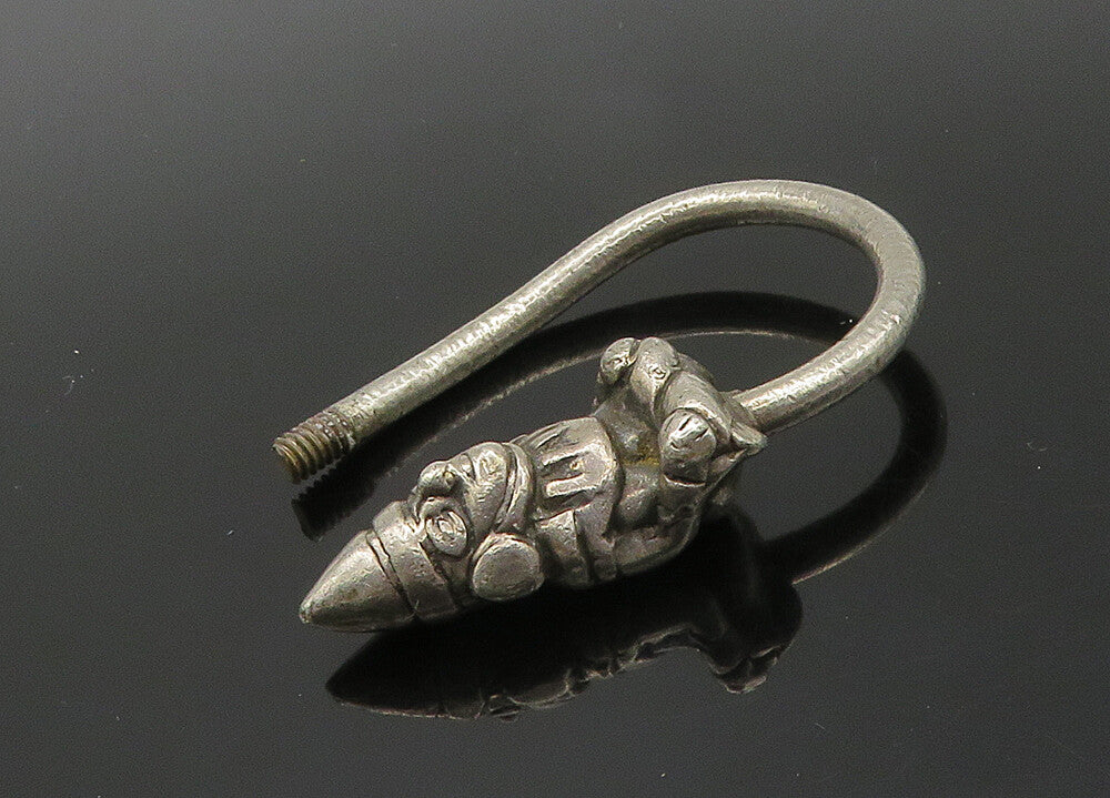 925 Sterling Silver  Vintage Sitting Gnome Motif Key Ring  TR2903