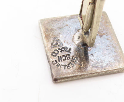 925 Sterling Silver Vintage Cuff Links DERGIO TAXCO Dark Tone Maze Key  TR3828