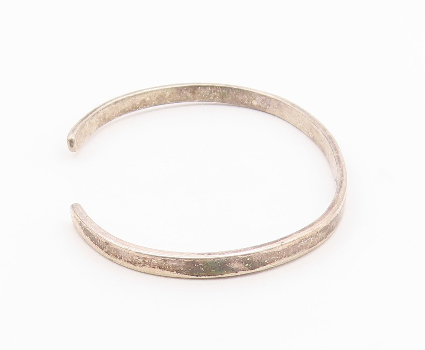 925 Sterling Silver  Vintage Petite Hope Stamped Smooth Cuff Bracelet  BT9121