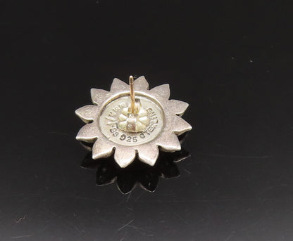MMA 925 Silver  Vintage Antique Floral Rhinestones Stud Earrings  EG11938