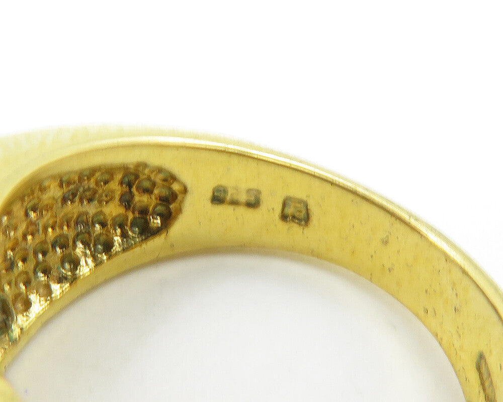 925 Sterling Silver  Topaz Shiny Gold Plated 2 Tone Band Ring Sz 6.5  RG18689