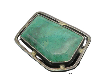 ISRAEL 925 Sterling Silver  Vintage Eilat Stone Oxidized Brooch Pin  BP6414