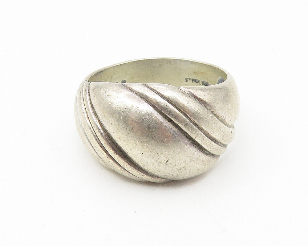 KABANA 925 Sterling Silver  Vintage Shiny Dome Band Ring Sz 10  RG11375