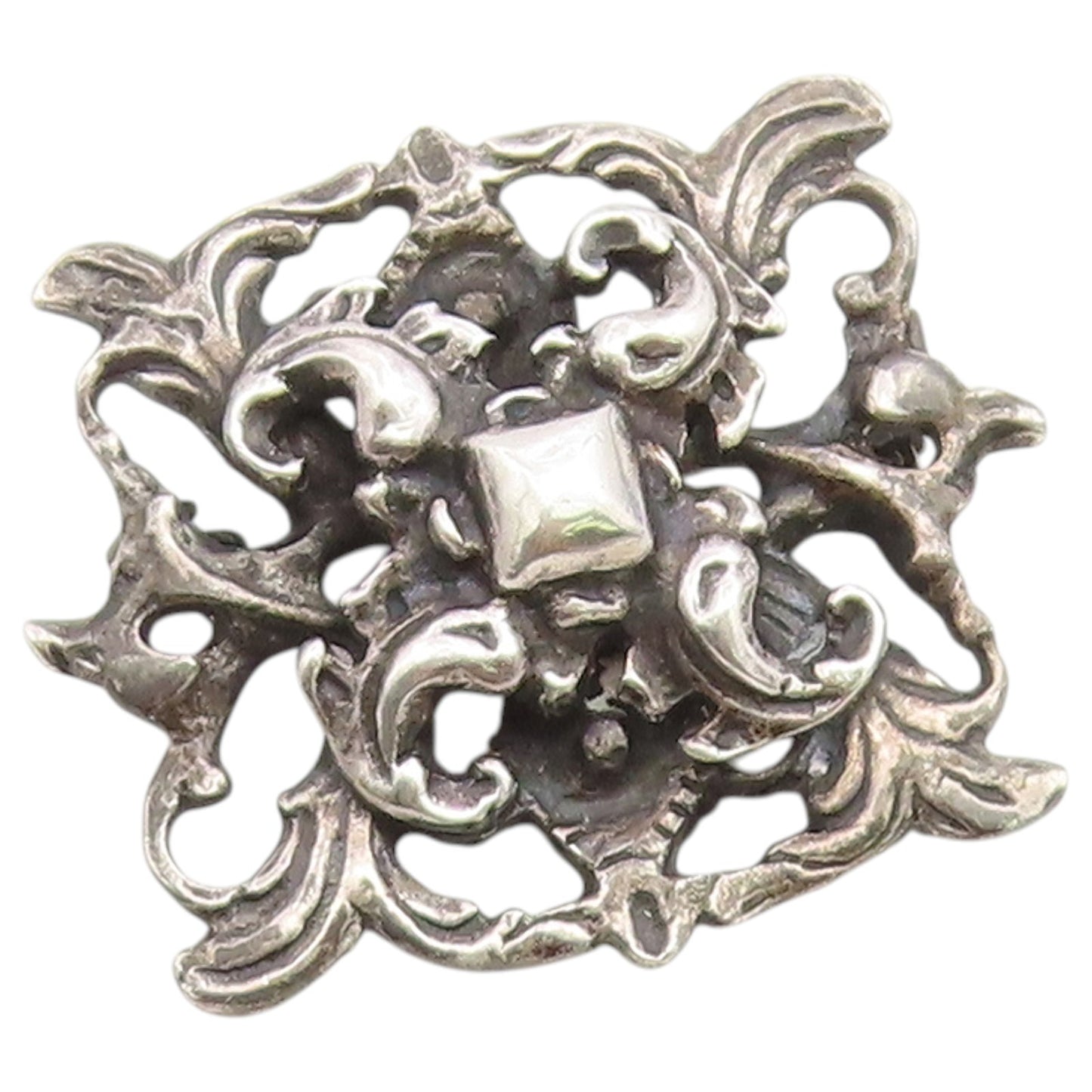 925 Sterling Silver Vintage Brooch Pin Classic Scrollwork Foliage Motif  BP12656