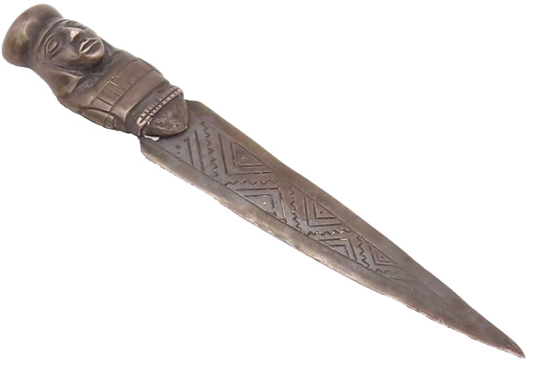 WELSCH 925 Sterling Silver  Vintage Ancient Egyptian Carved Mail Opener TR3518