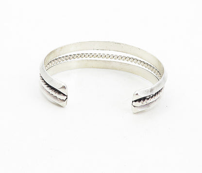 OP ZUNI 925 Sterling Silver  Vintage Shiny Open Twist Cuff Bracelet  BT3863