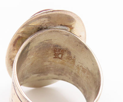 925 Sterling Silver Vintage Ring DTR JAY KING Cabochon Amber Band  Sz 9  RG35849