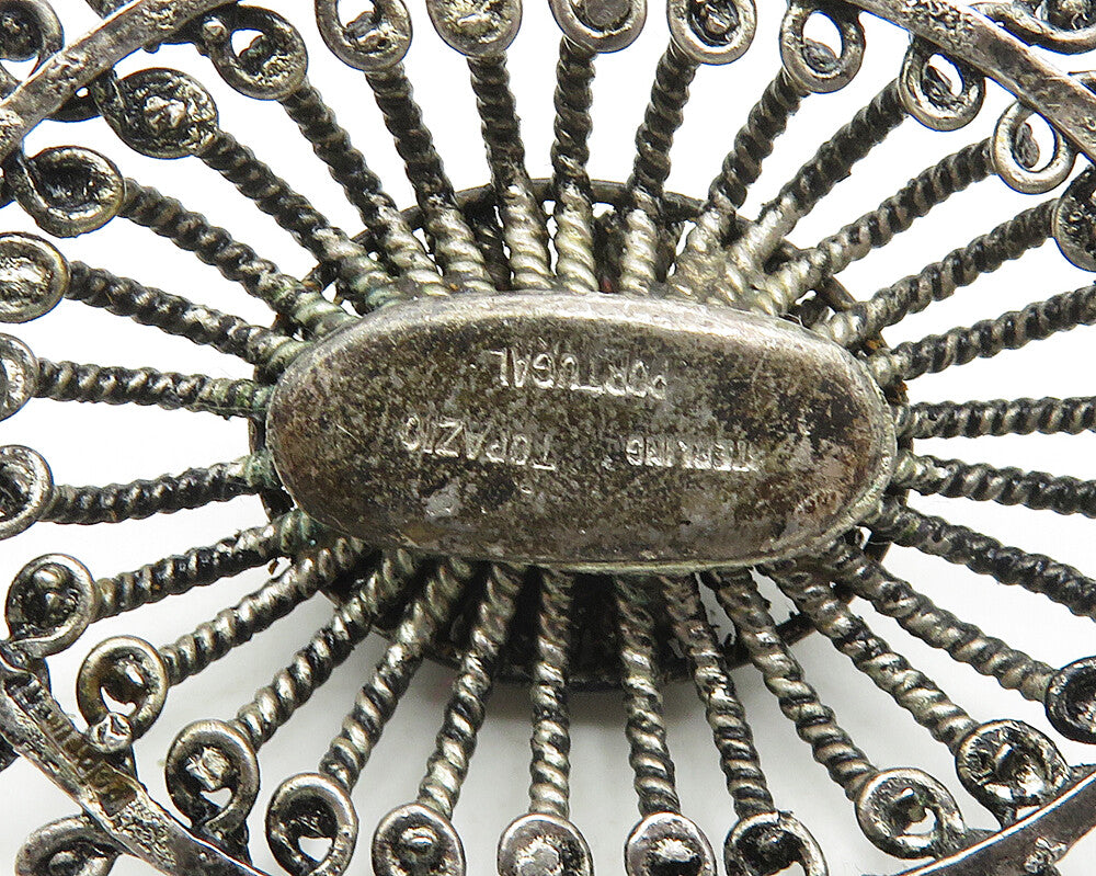 TOPAZIO PORTUGAL 925 Silver  Vintage Twist Dome Design Brooch Pin  BP7063