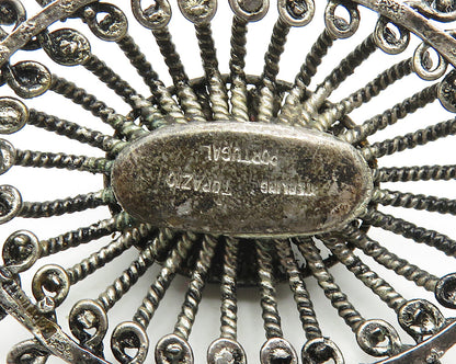 TOPAZIO PORTUGAL 925 Silver  Vintage Twist Dome Design Brooch Pin  BP7063