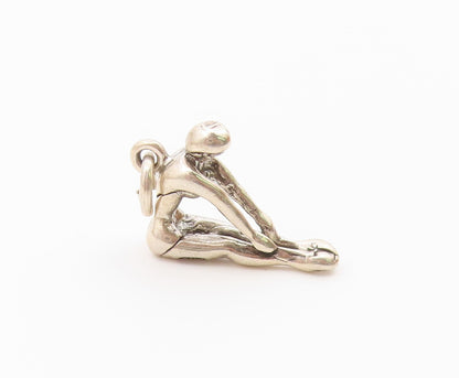 925 Sterling Silver  Vintage Petite Shiny Gymnast Athlete Pendant  PT19019