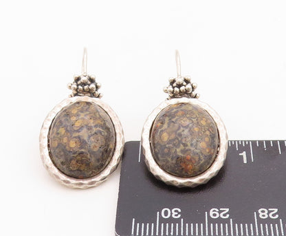 925 Sterling Silver Vintage Earrings MICHAEL DAWKINS Oval Gemstone  EG13227