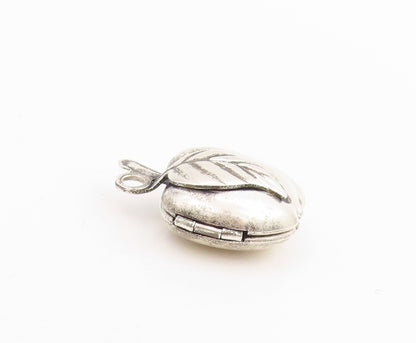 925 Sterling Silver Vintage Pendant Classic Puffy Apple Charm OPENS  PT25334