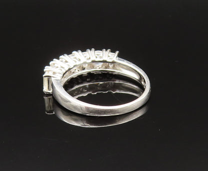 925 Silver  Vintage Multi Shape Cubic Zirconia Pattern Ring Sz 6.5  RG25636