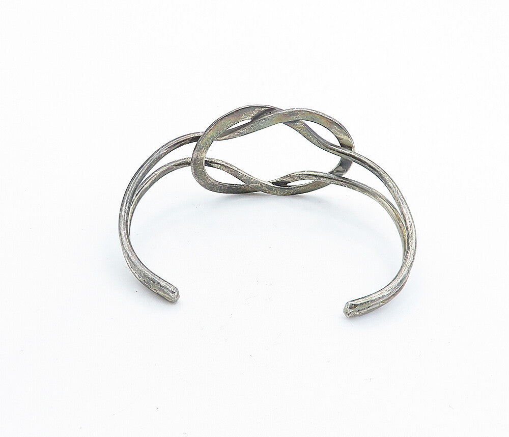 MEXICO 925 Sterling Silver  Vintage Dark Tone Split Shank Cuff Bracelet BT2048