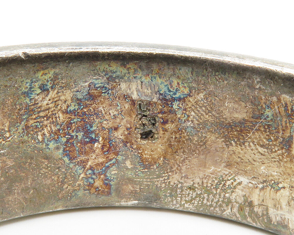 925 Sterling Silver  Vintage Oxidized Hollow Bangle Bracelet  BT5667