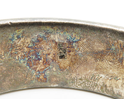 925 Sterling Silver  Vintage Oxidized Hollow Bangle Bracelet  BT5667