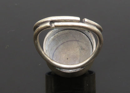 BEAU 925 Silver  Vintage Dark Tone Shiny Dome Split Band Ring Sz 5  RG23463
