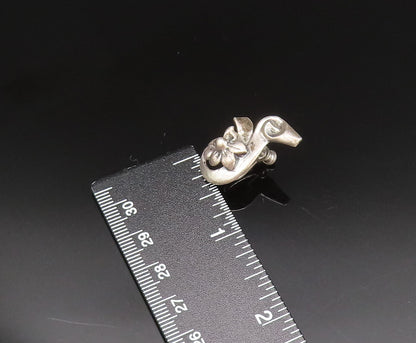 925 Sterling Silver  Vintage Floral Swirl Screw Back Drop Earrings  EG11909