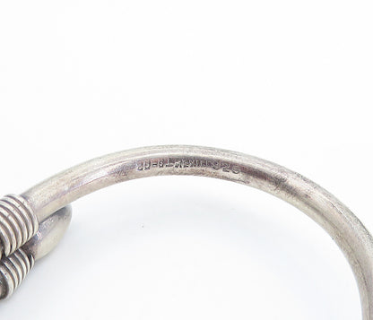 MEXICO 925 Sterling Silver Vintage Pointed Bypass Bangle Bracelet BT2925