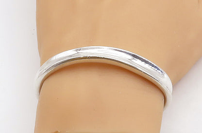 RLM STUDIO 925 Silver  Vintage Shiny Minimalist Concave Cuff Bracelet  BT1544