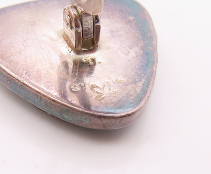 DESIGNER 925 Sterling Silver Vintage Triangular Abalone Cufflinks TR3282