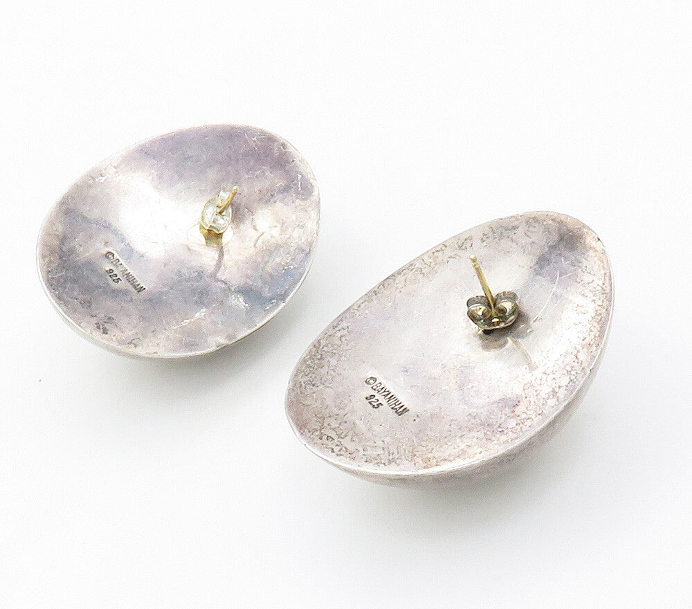 BAYANIHAN 925 Silver & 14K GOLD  Vintage Hollow Dome Drop Earrings  EG7930