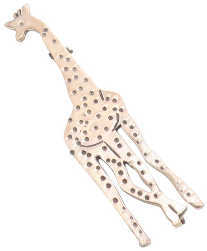 925 Sterling Silver Vintage Brooch MEXICO Etched Giraffe Cut Out Design  BP11912
